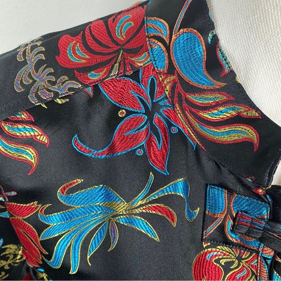 Chico’s, Plus Size Asian Silk Blend Blazer/Blouse Floral Design Sz 3 or Size 16 - Picture 6 of 11